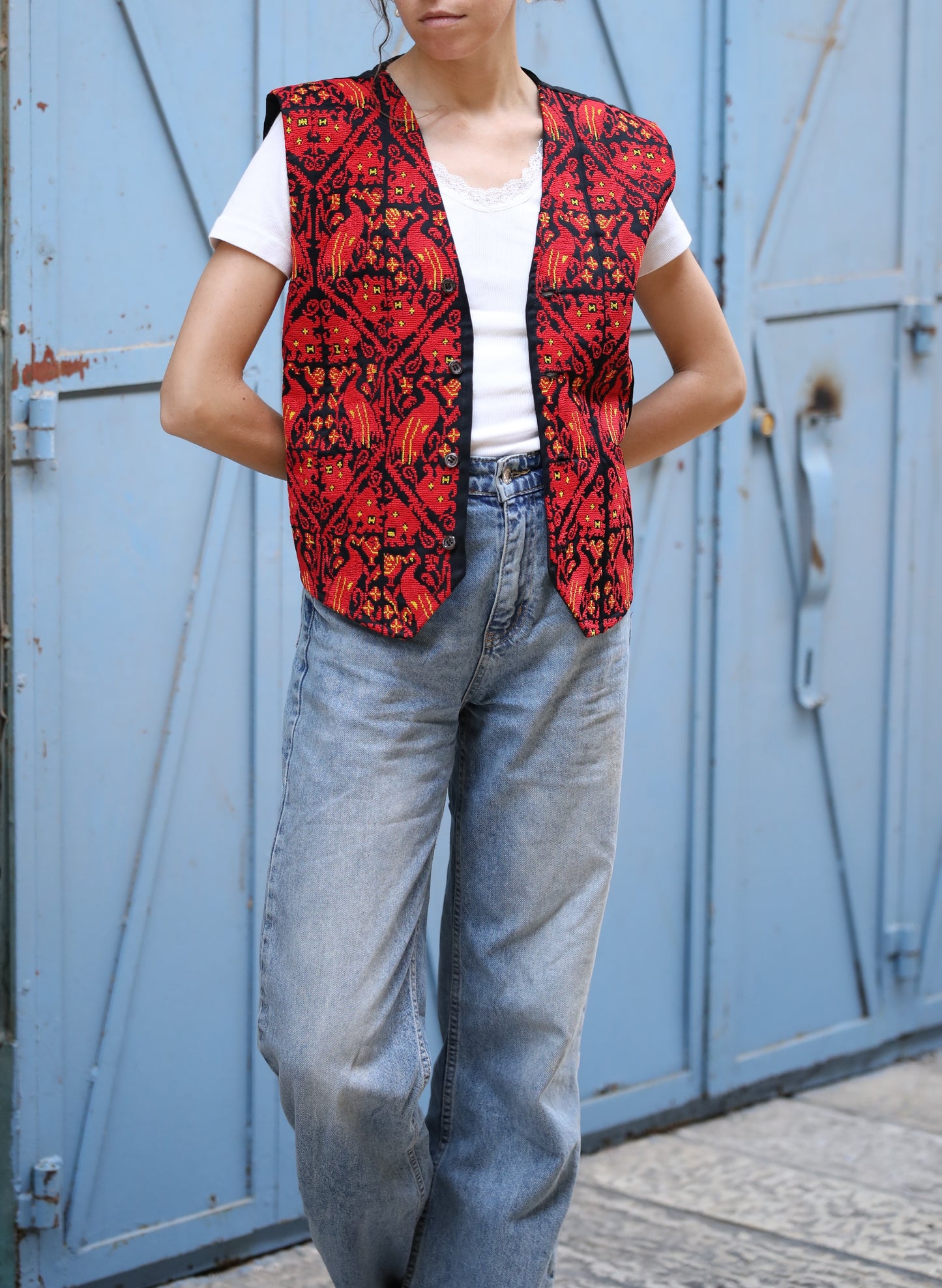 Vest with Palestinian Tatreez