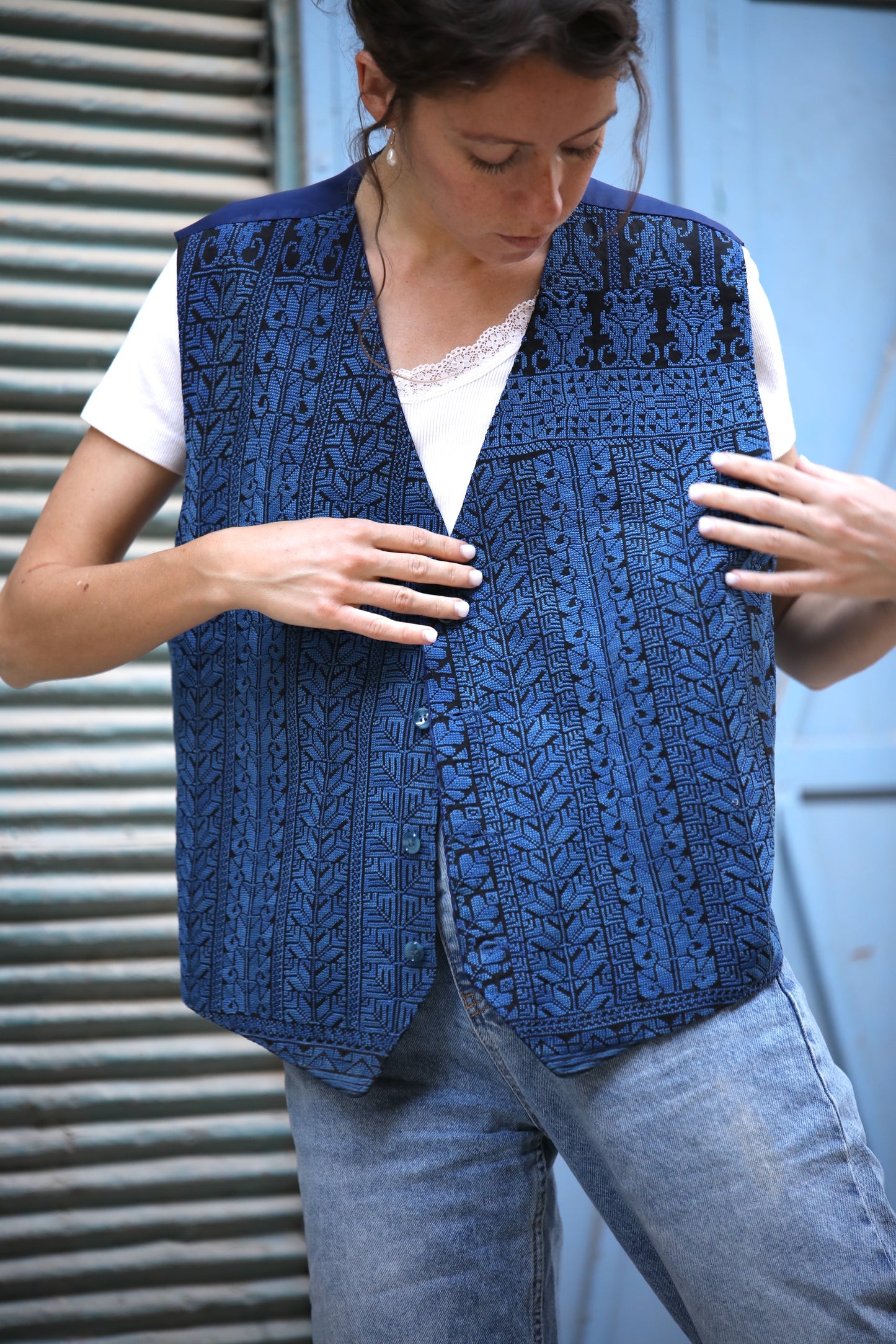 Vest with Palestinian Tatreez