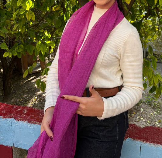 Naturally Dyed Cochineal Scarf