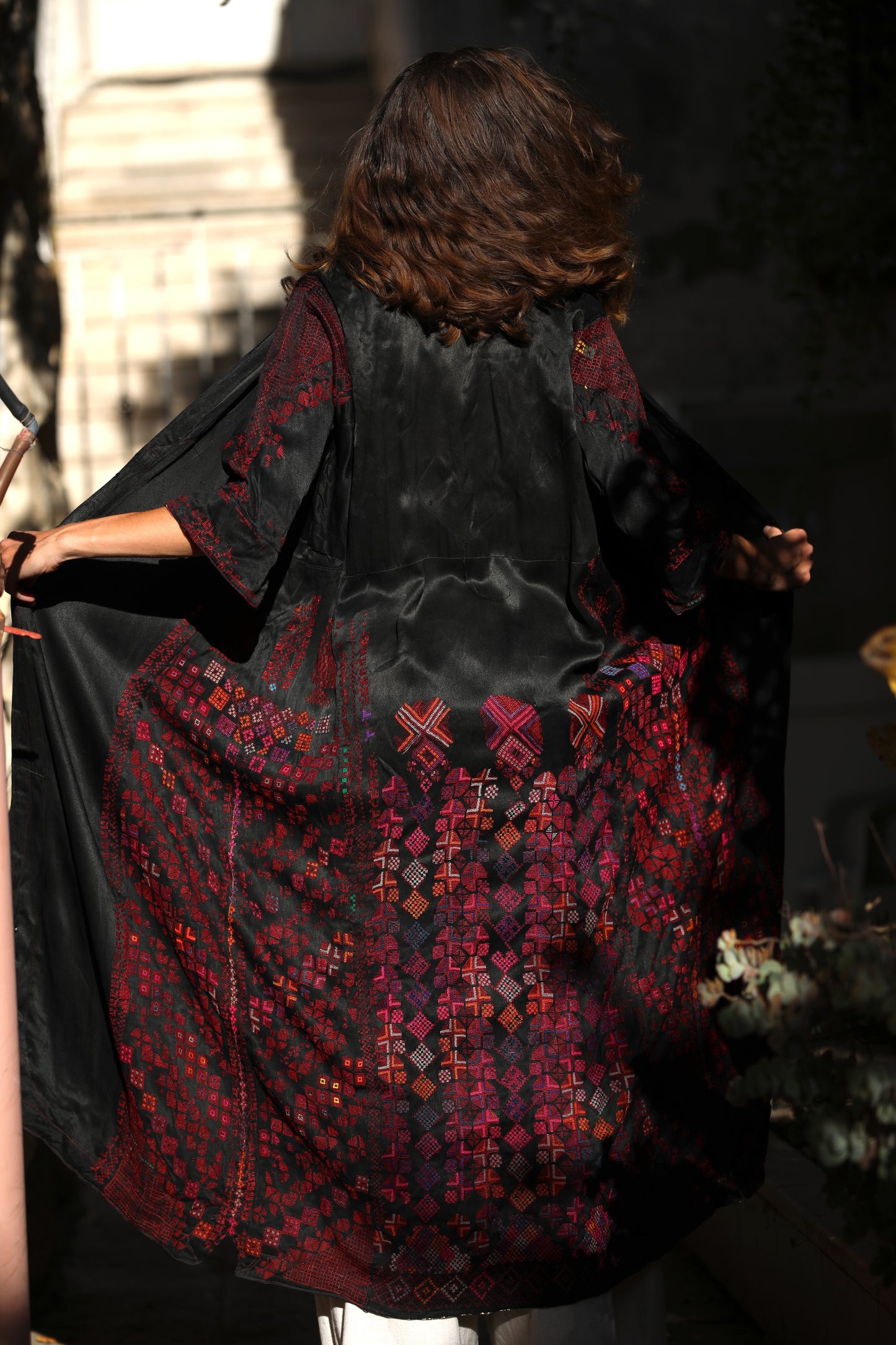 Hand-Embroidered Vintage Robe from Syria