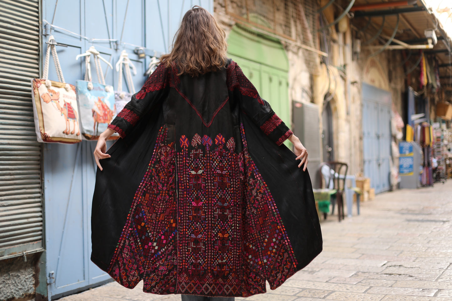 Hand-Embroidered Vintage Robe from Syria | 1940s