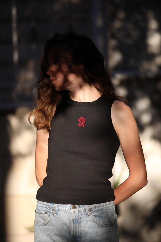 Top with Tatreez pattern