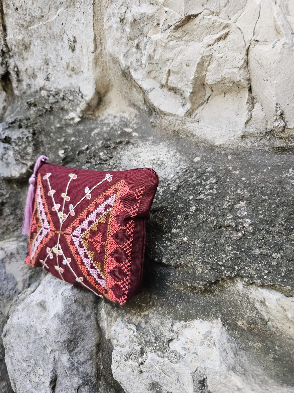 Hand-embroidered Tatreez Pouch