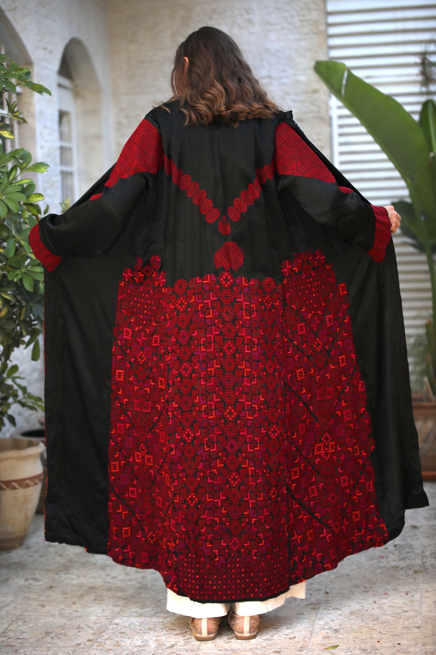 Hand-Embroidered Vintage Robe from Syria