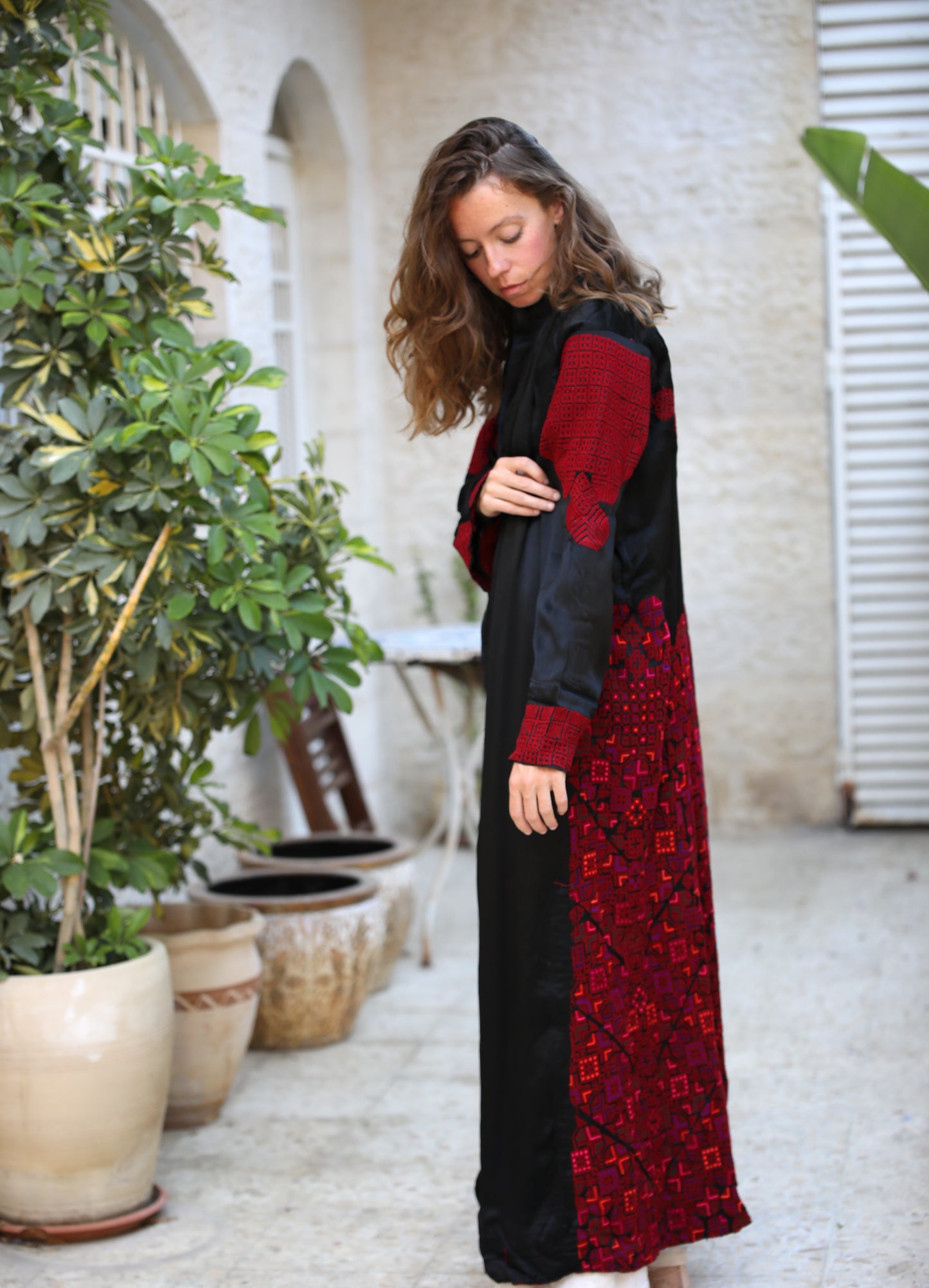 Hand-Embroidered Vintage Robe from Syria