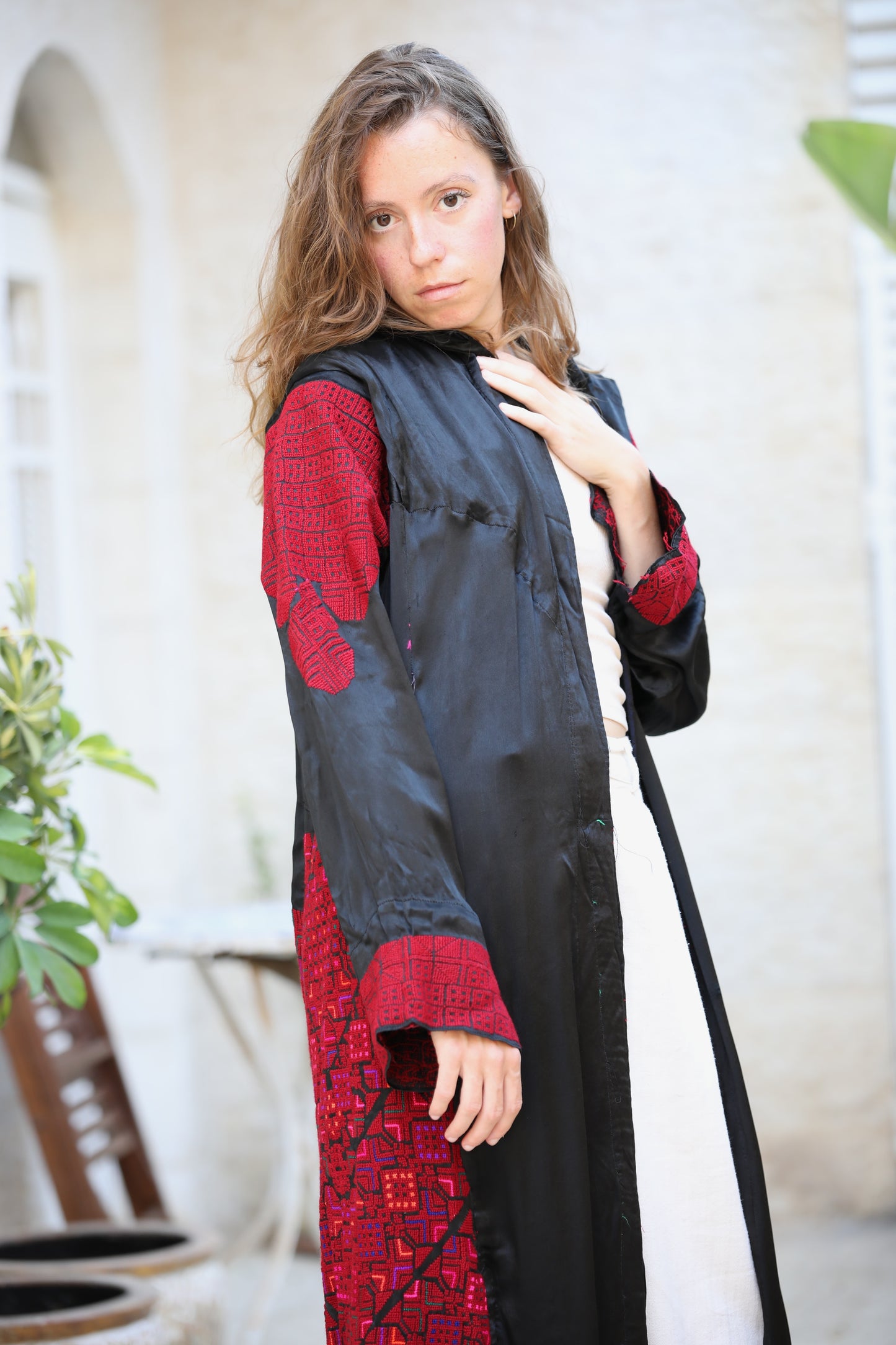 Hand-Embroidered Vintage Robe from Syria
