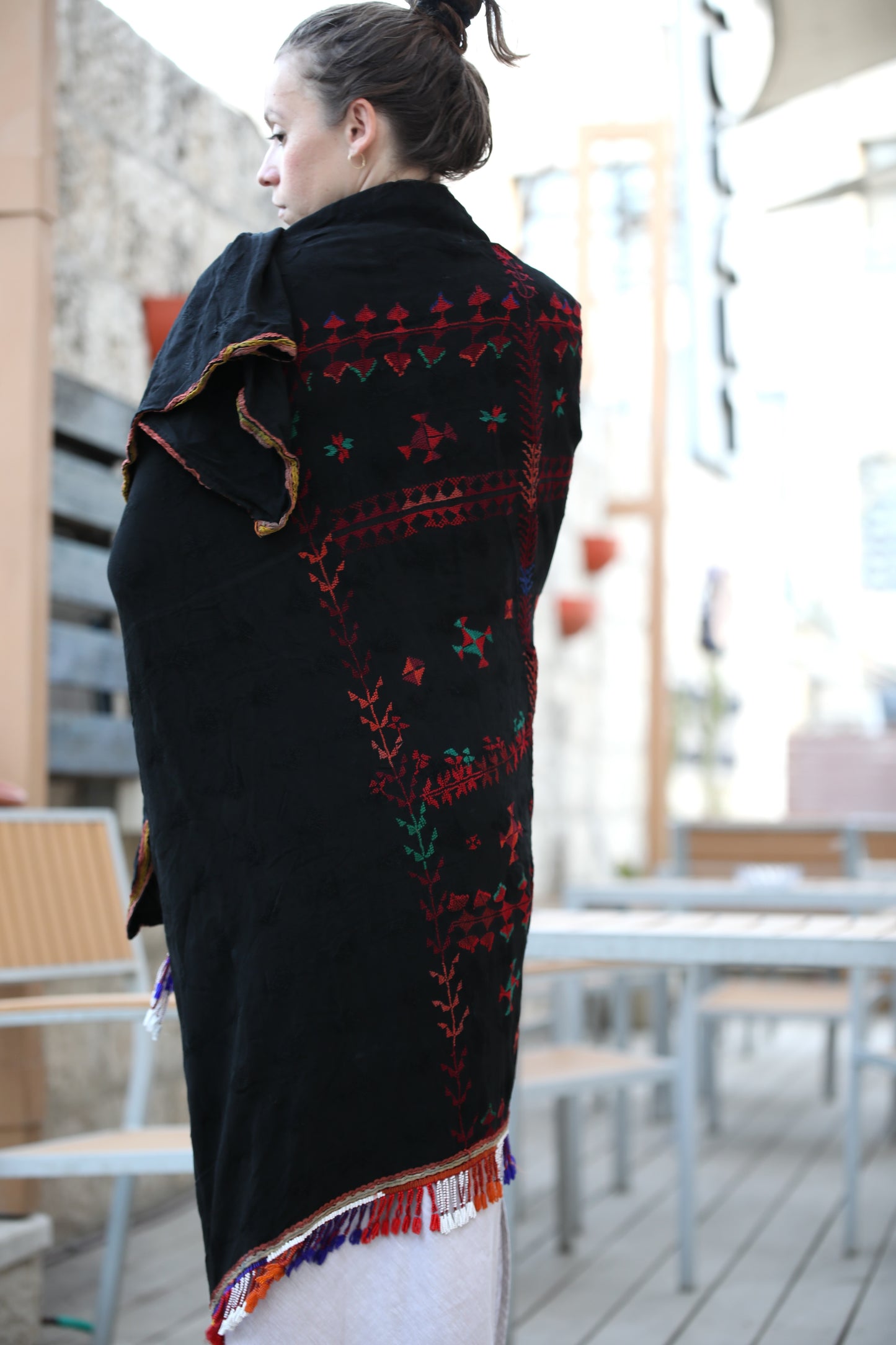 Palestinian Embroidered Bedouin Shawl