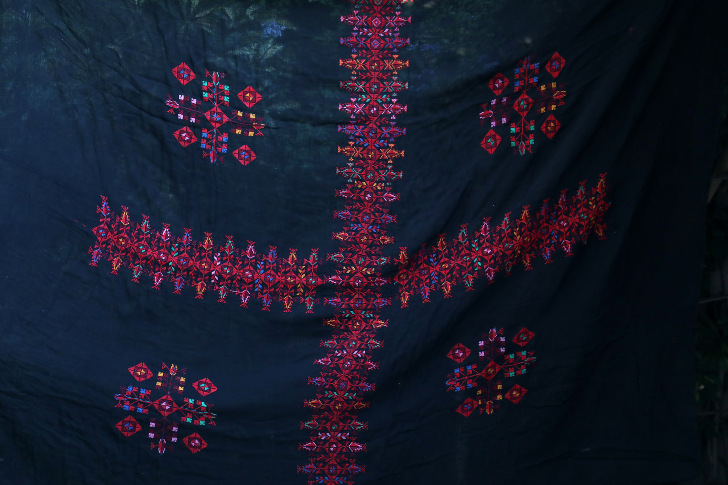 Palestinian Embroidered Shawl from Beer El Sabe'