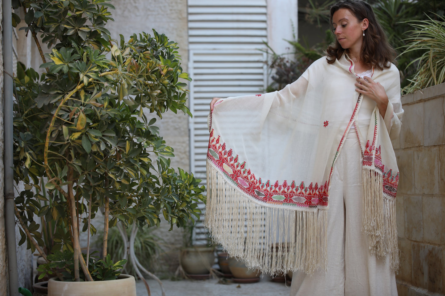 Palestinian Embroidered Shawl