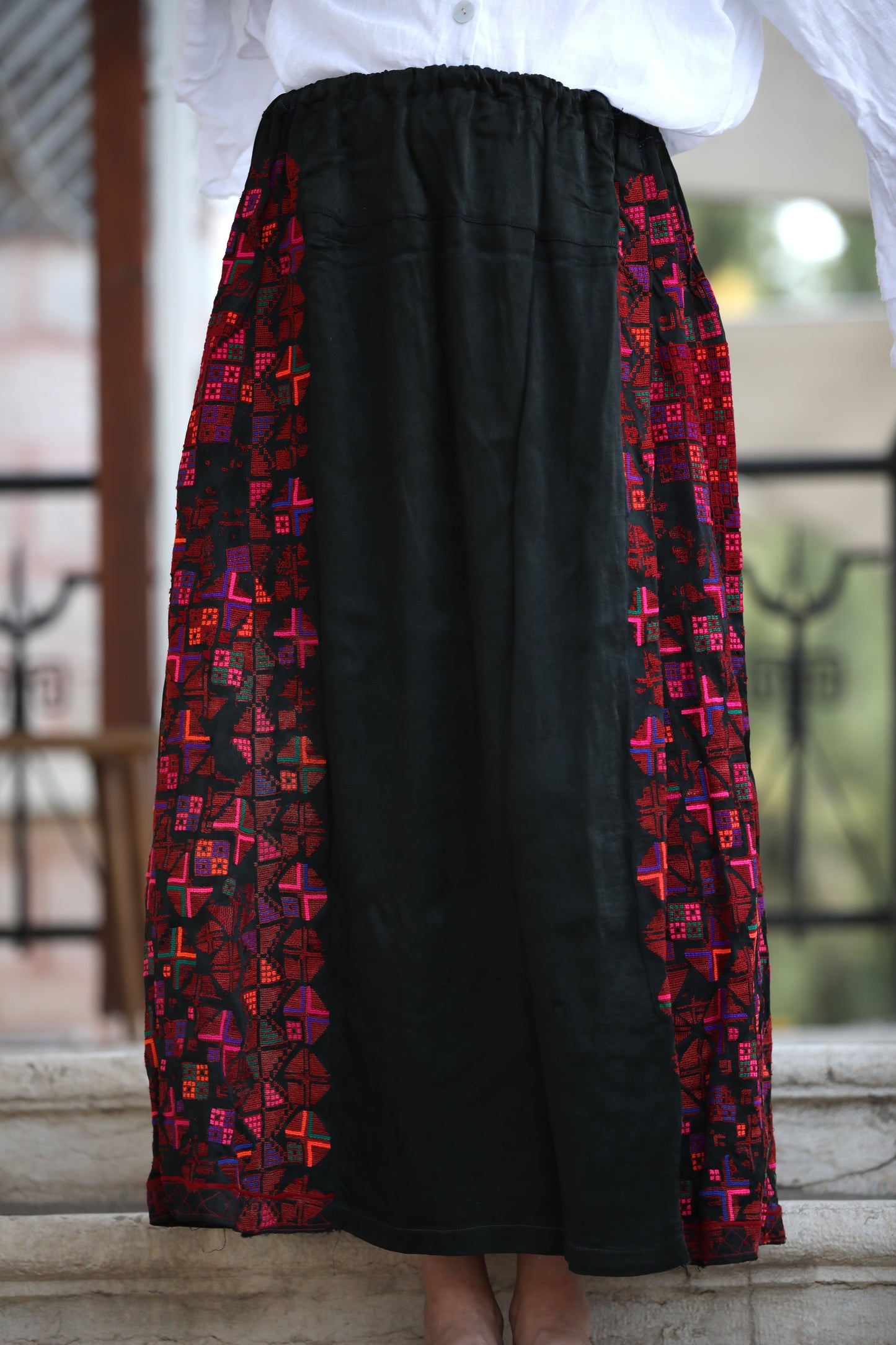 Hand-Embroidered Syrian Skirt