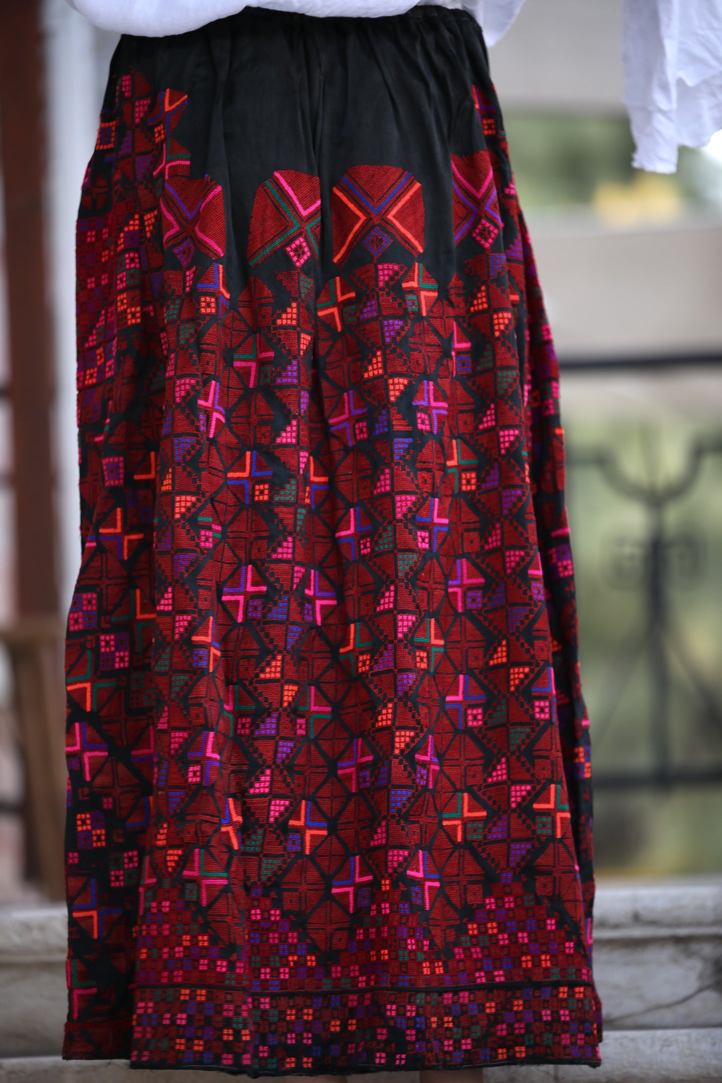 Hand-Embroidered Syrian Skirt