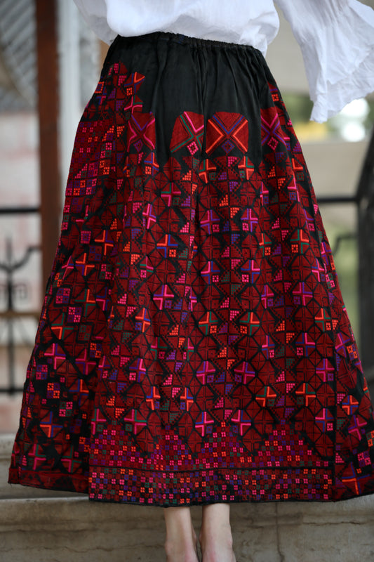 Hand-Embroidered Syrian Skirt