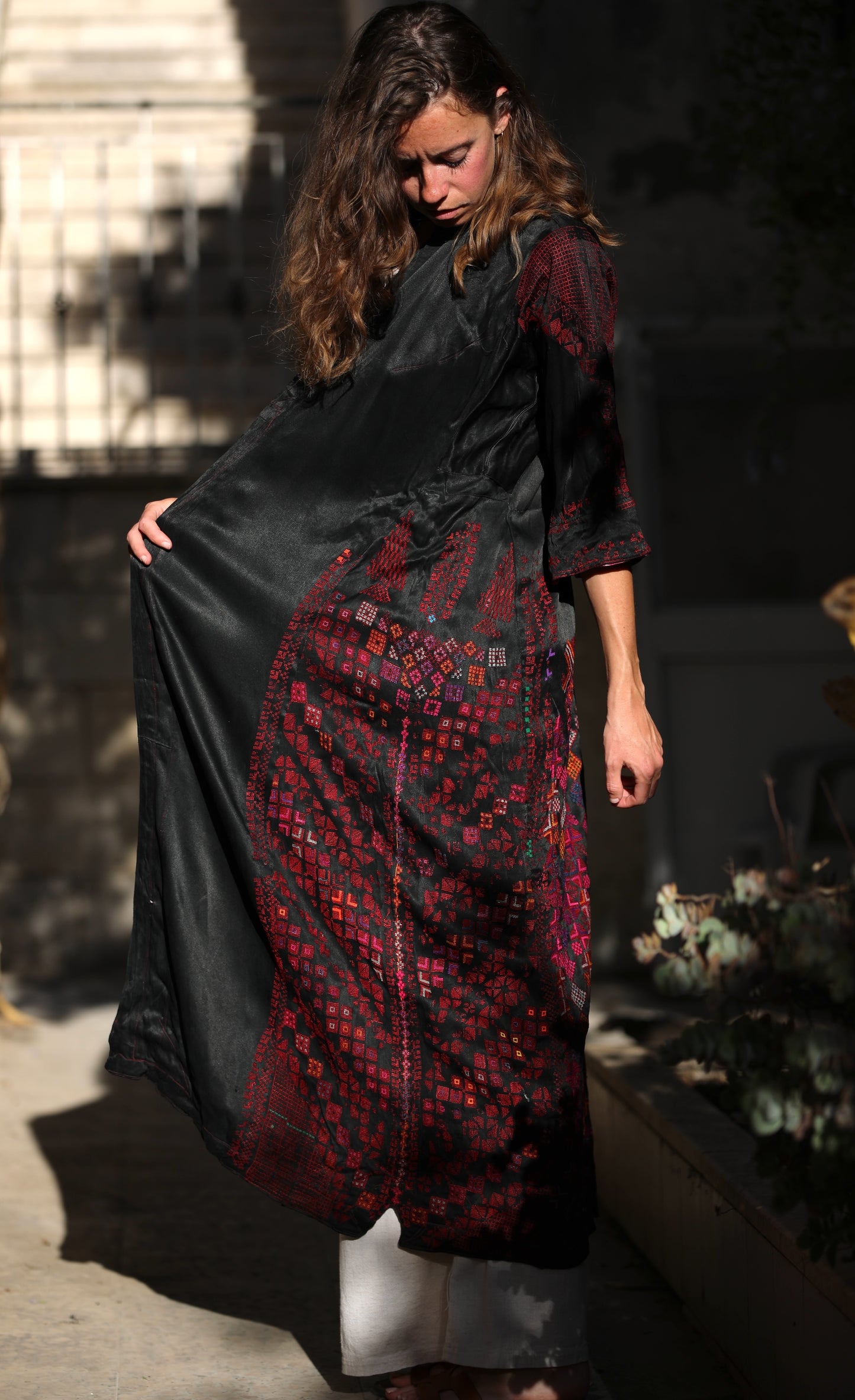 Hand-Embroidered Vintage Robe from Syria