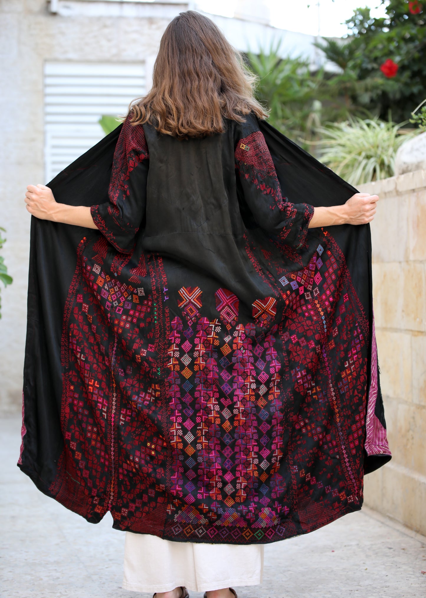 Hand-Embroidered Vintage Robe from Syria