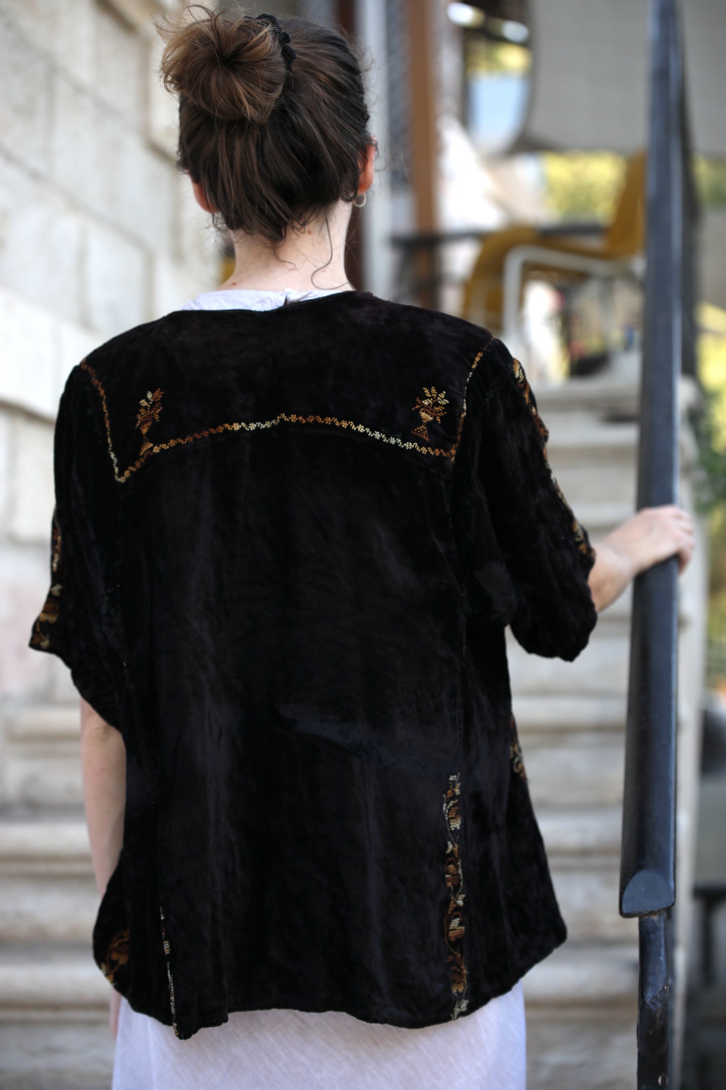 Velvet Blazer with Palestinian Tatreez